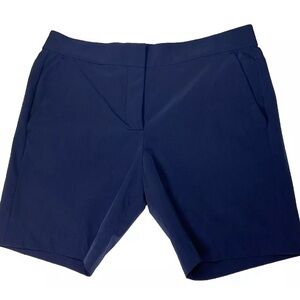 Tory Burch Sports Tech Golf Shorts Women Size 4 Navy Blue Twill Back Wel…